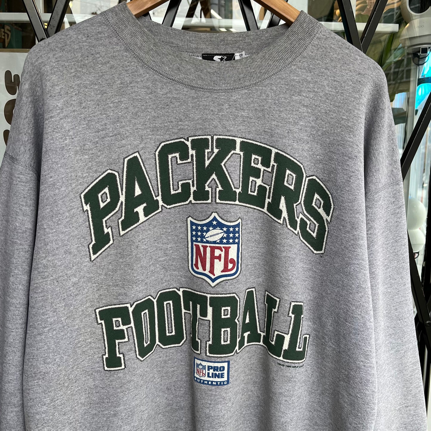 1998 Starter Green Bay Packers One Pound Fleece Crewneck - Size L
