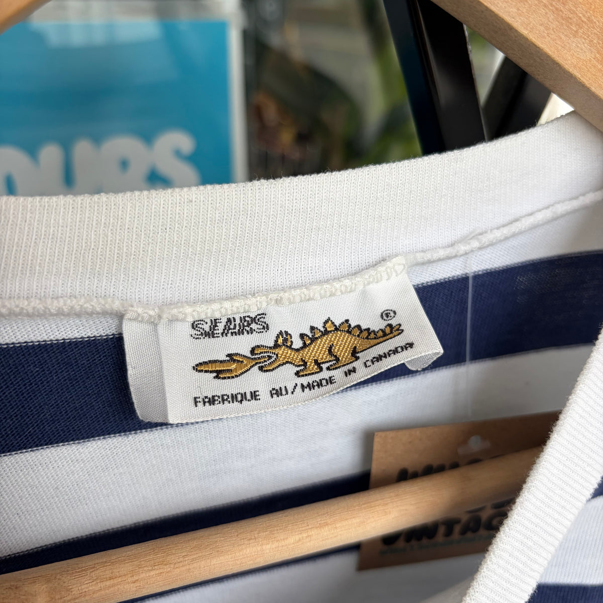 Vintage Blank Striped Tee - Size M