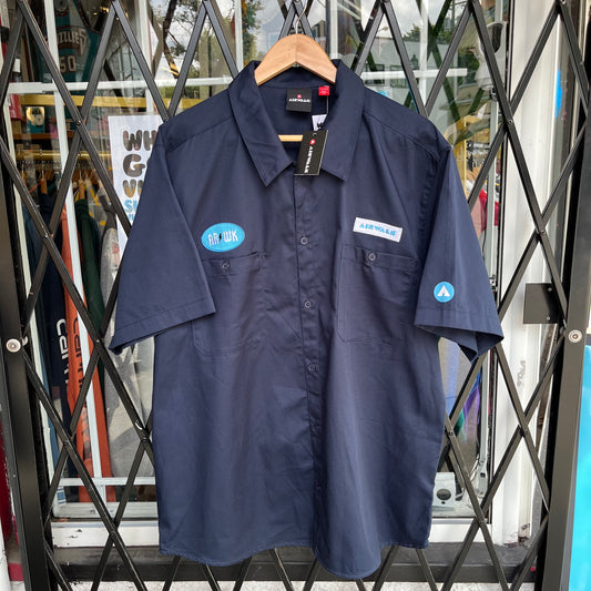 Y2K Airwalk Button Up Shirt Navy - Size L