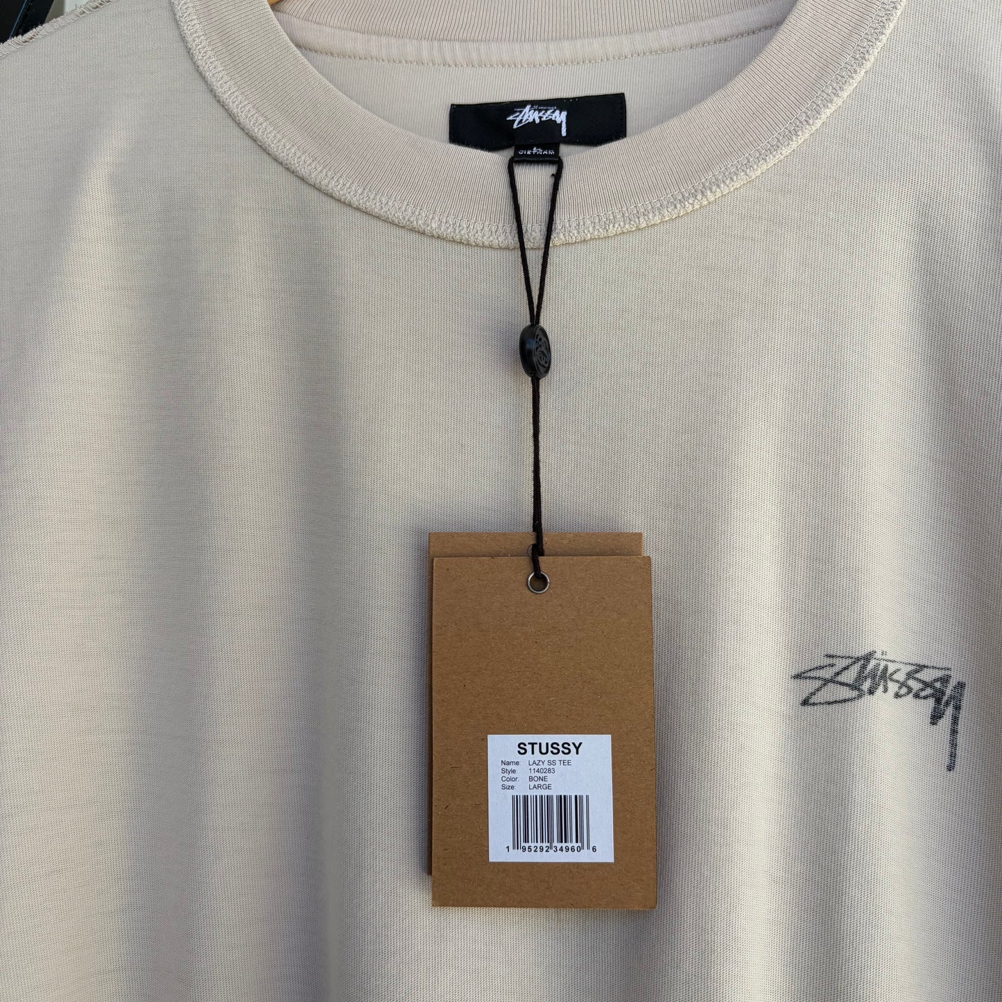 Stussy Lazy SS Tee Bone - Size L