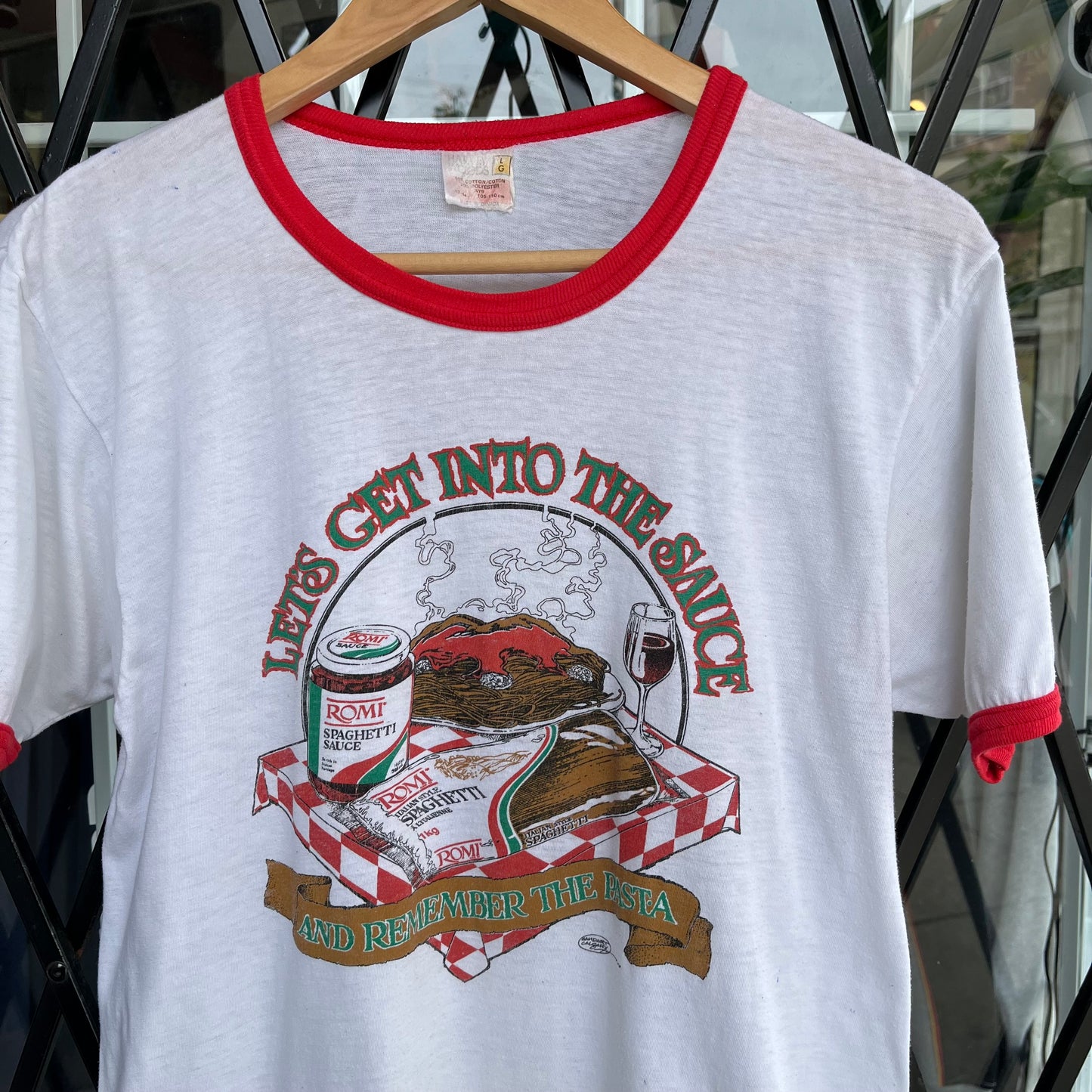 1980’s Romi Sauce and Pasta Ringer Tee - Size L