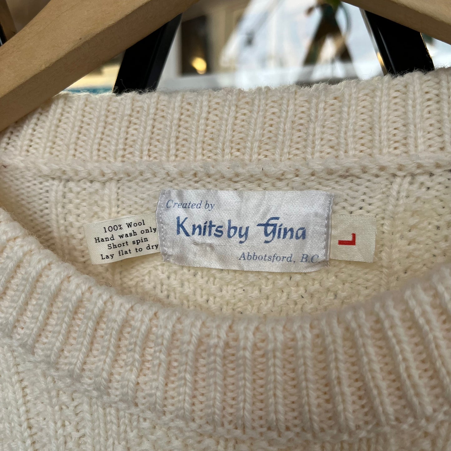 Vintage Wool Knit Sweater - Size L