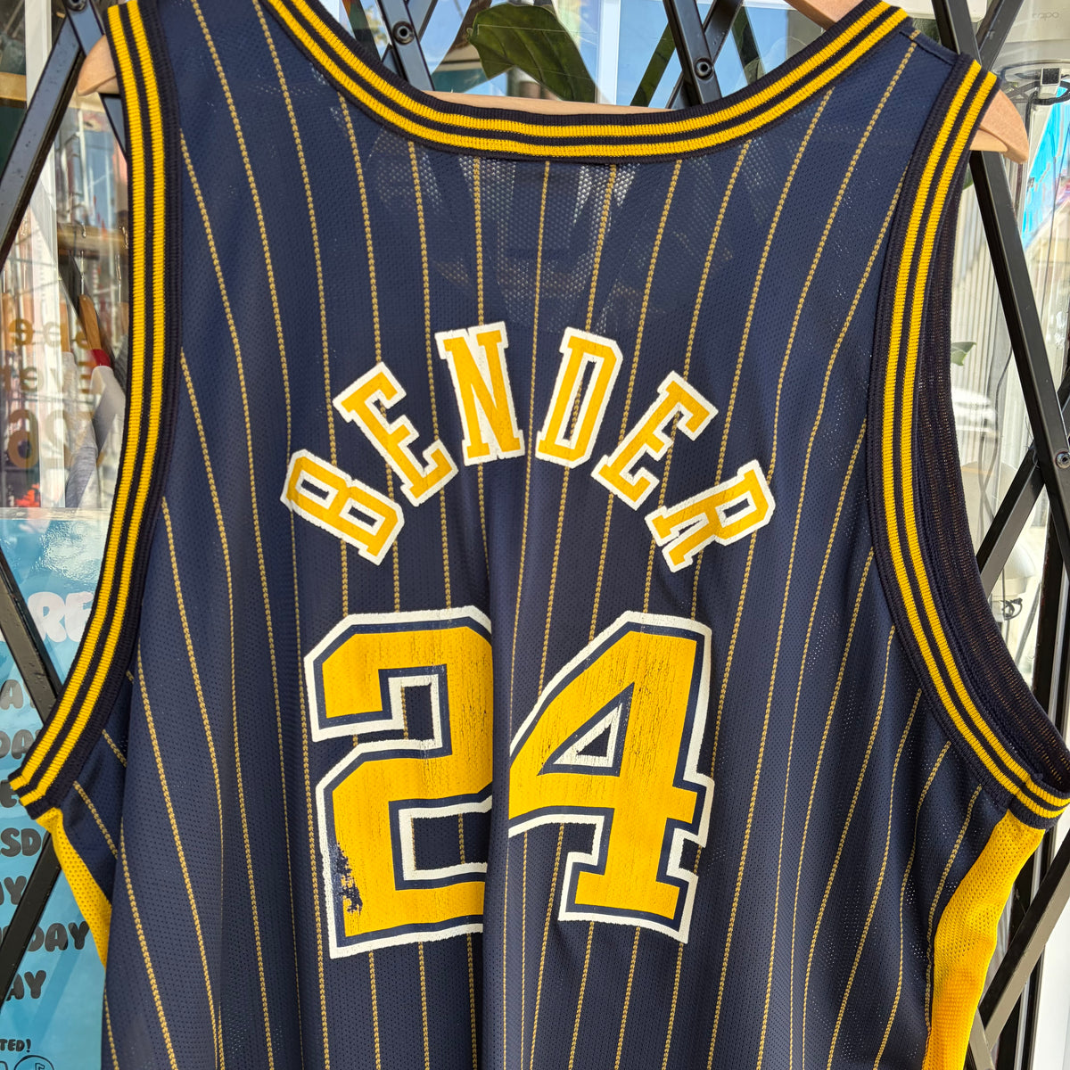 Vintage Champion Indiana Pacers Bender Pinstripe Jersey - Size 52 (XXL)