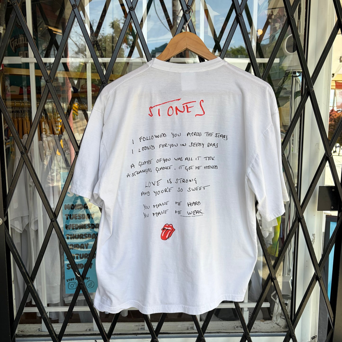 1994 Rolling Stones Voodoo Lounge Lyric Tee - Size L
