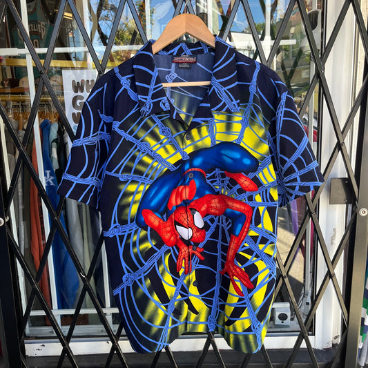 2002 Spider-Man Button Up Shirt - Size S