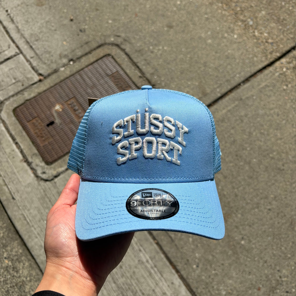 Stussy Sport 9Forty Trucker Hat Sky Blue