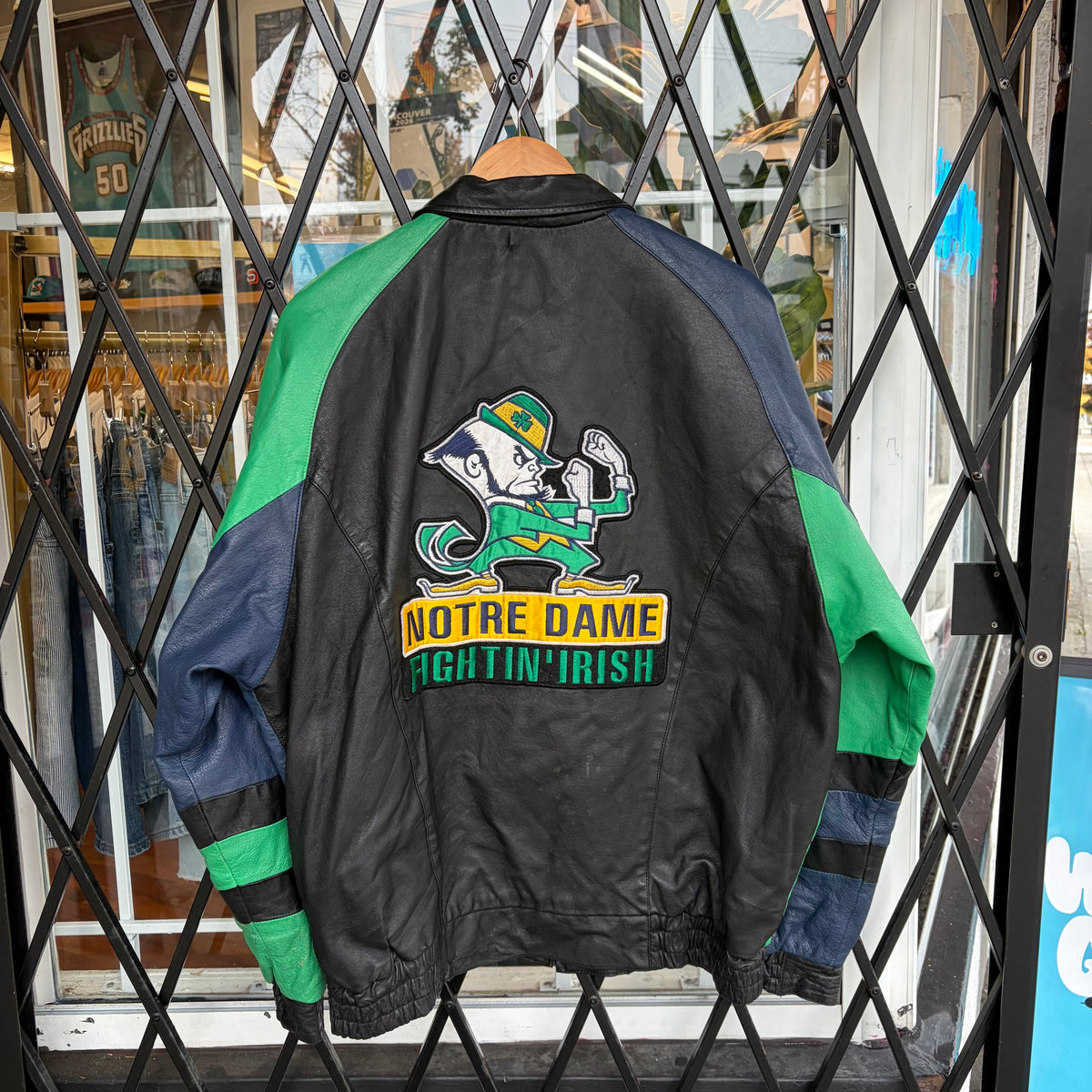 Vintage Notre Dame Leather Jacket - Size L