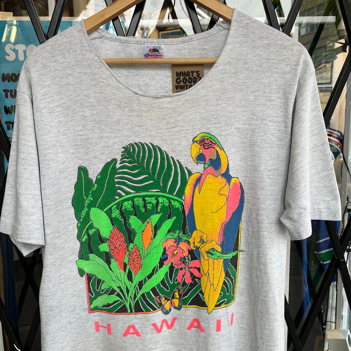 Vintage Chopped Parrot Hawaii Souvenir Tee - Size L