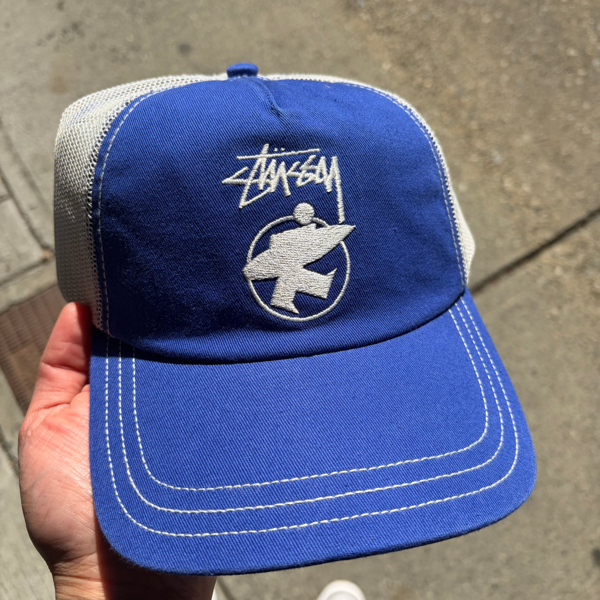 Stussy Beach Roots Trucker Hat Royal