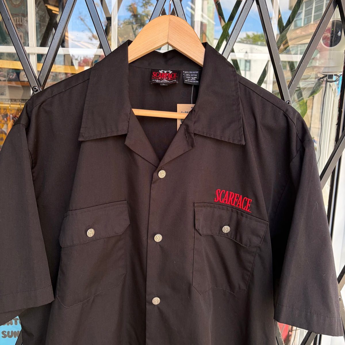 Scareface Movie Promo Short Sleeve Button Up Shirt - Size L