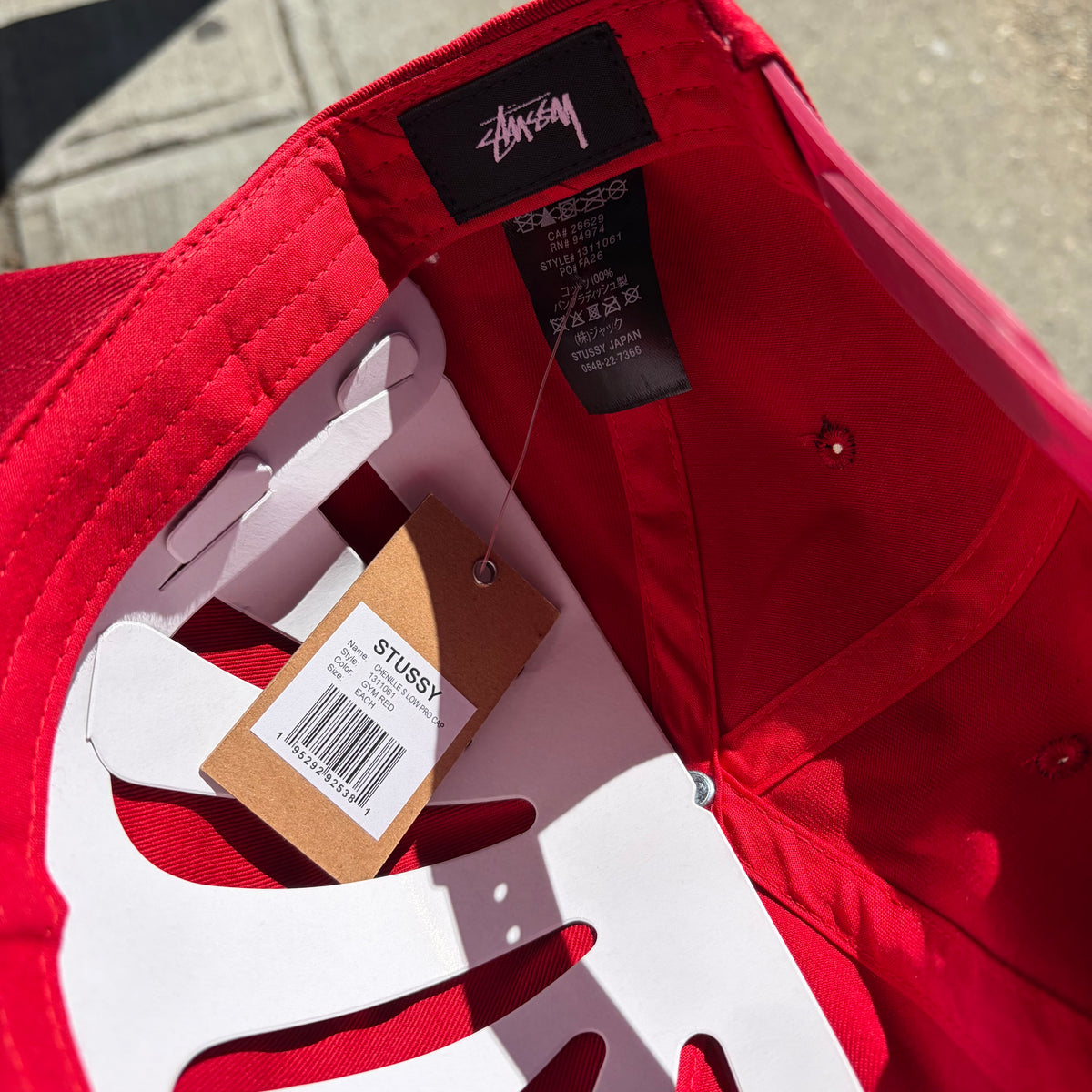 Stussy Chenille S Low Pro Cap Gym Red