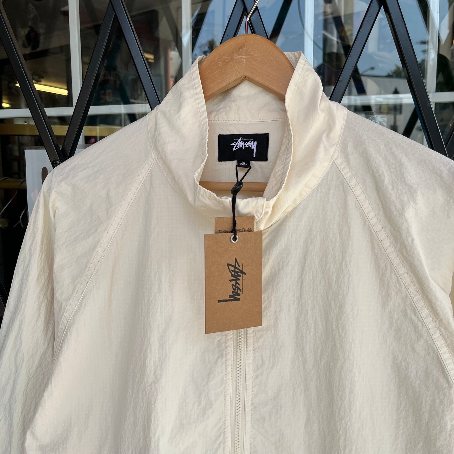 Stussy Warm Up Jacket Bone - Size L