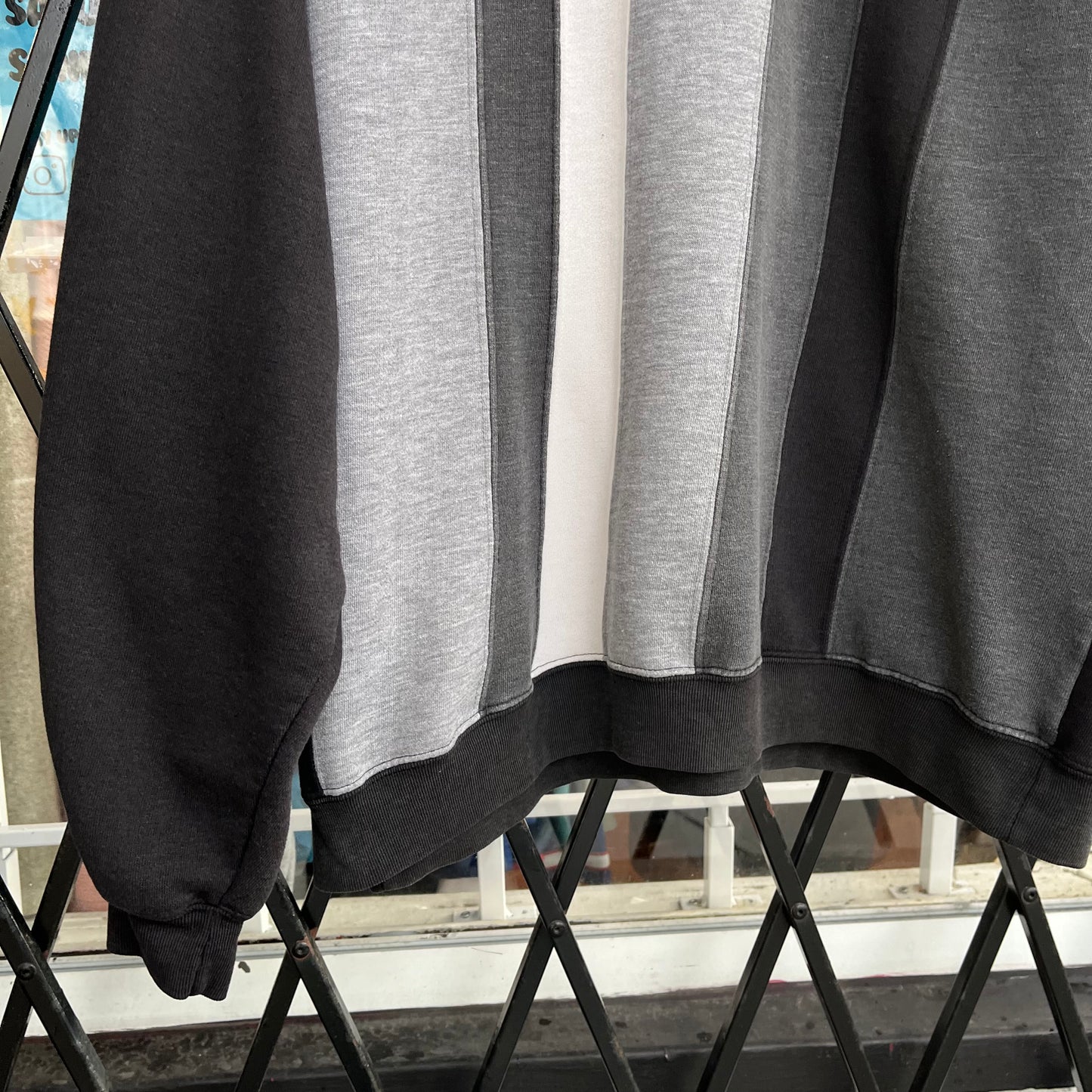 Vintage Colour Block Collard Sweater - Size L