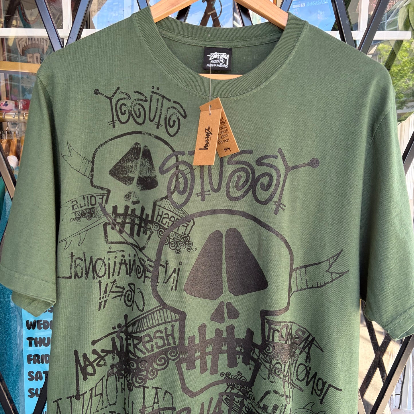Stussy Skulls Tee Pine - Size M