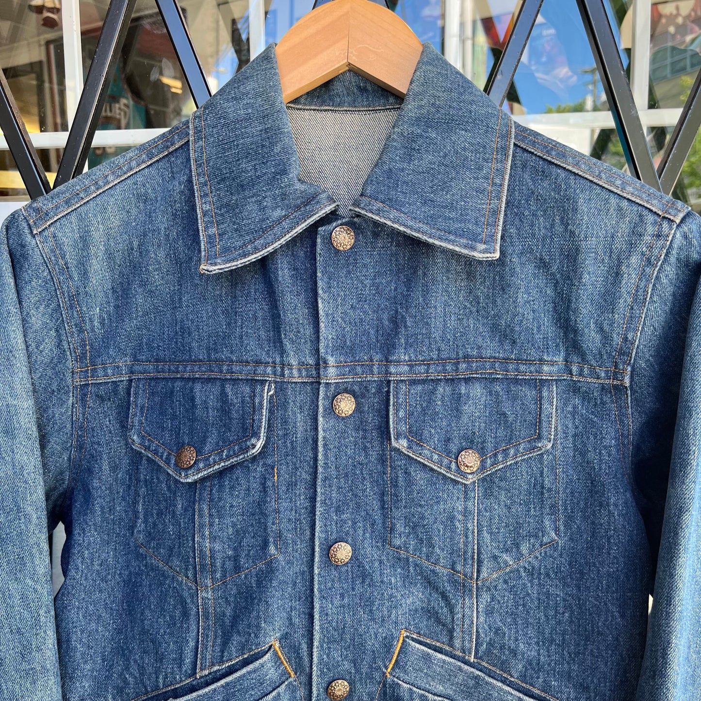 Vintage Denim Snap Jacket - Size S