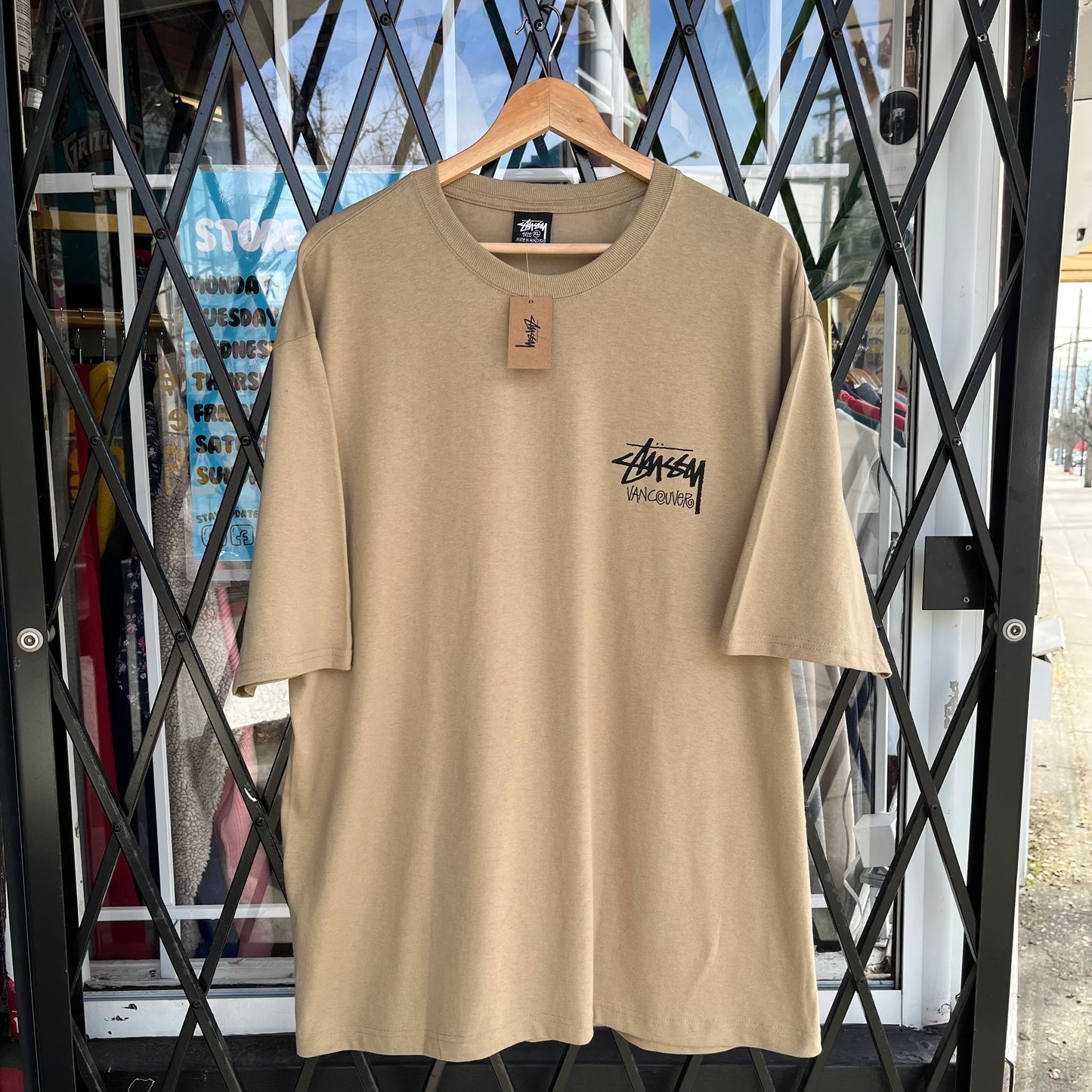 Stussy Vancouver Khaki Tee - Size XL