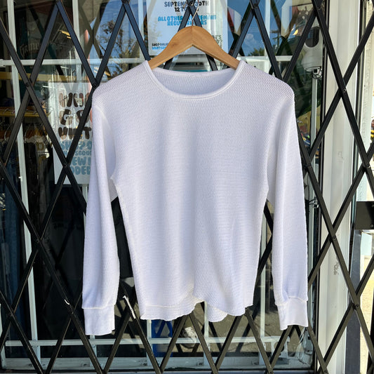 Vintage Thermal Waffle Long Sleeve Shirt - Size M