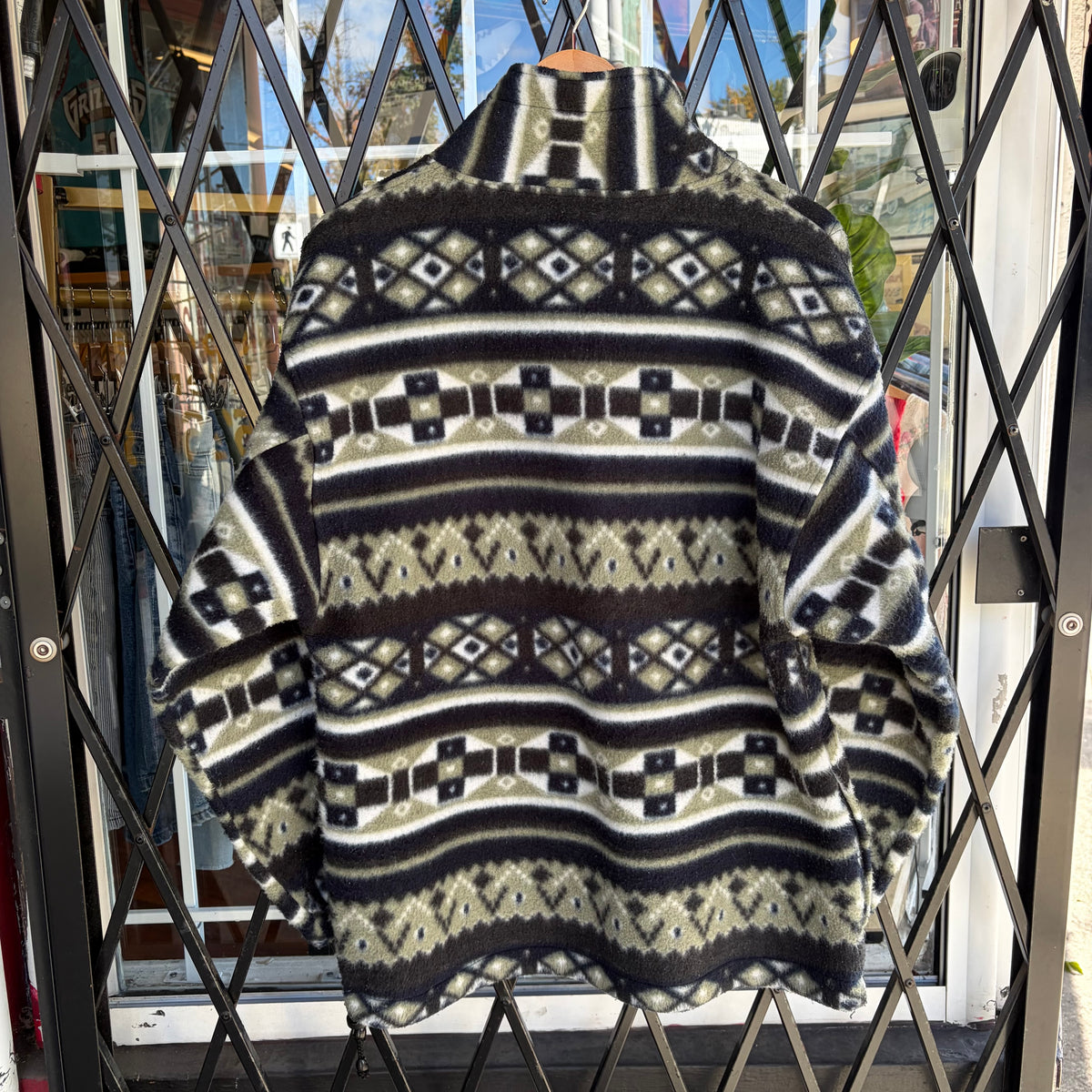 Vintage Quarter Zip Fleece Oversized Sweater - Size M