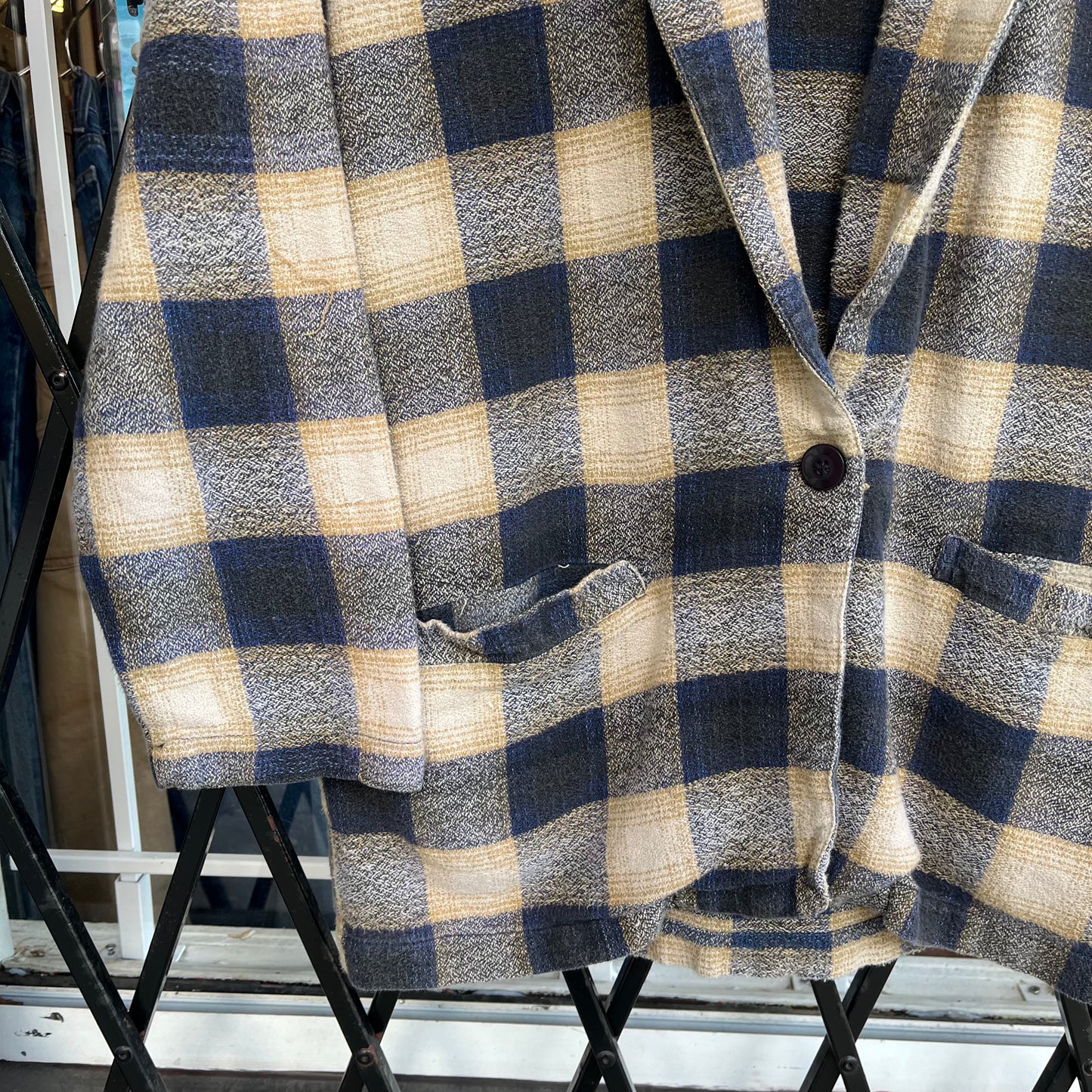 Vintage Plaid Over Coat - Size Women’s S