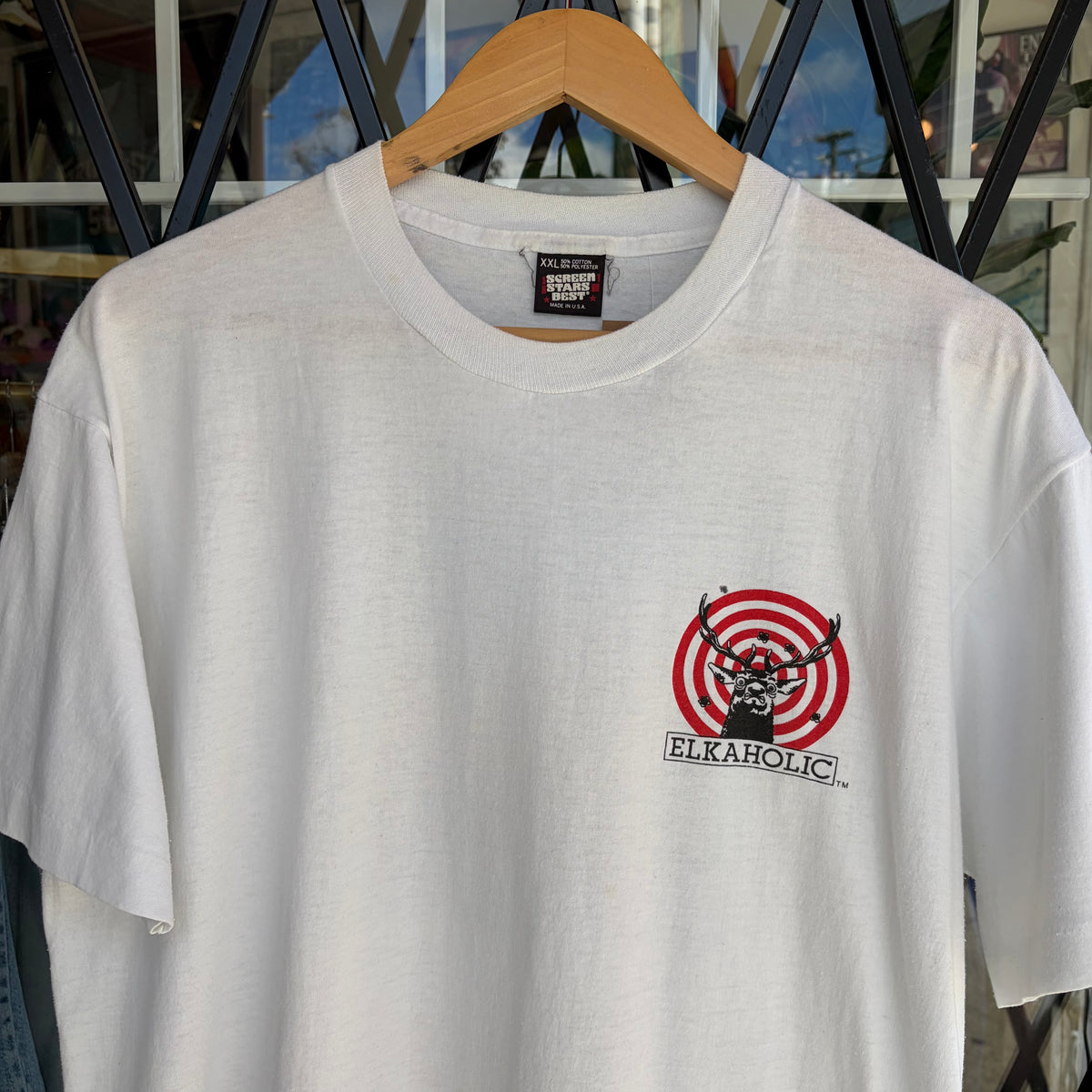 1989 Elkaholic Hunting Parody Tee - Size XXL