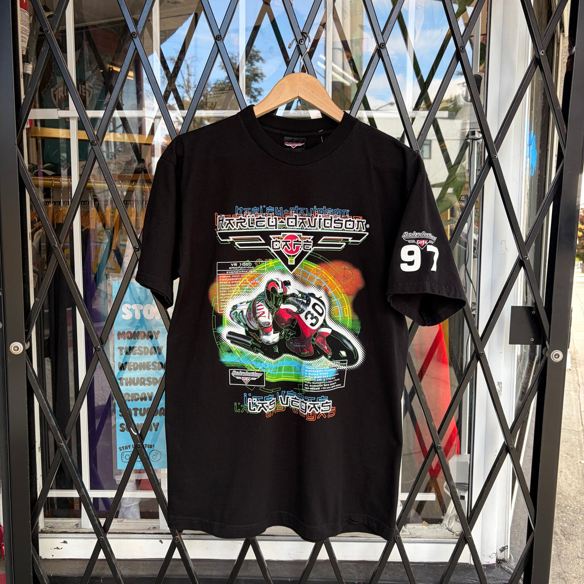 1997 Harley Davidson Cafe Tee - Size L
