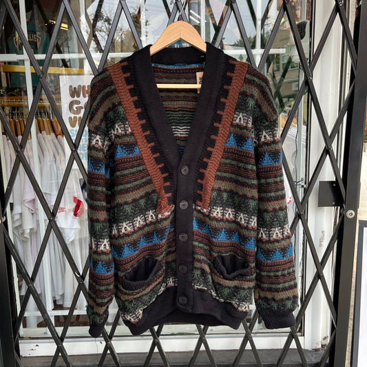 Vintage Tundra 3D Knit Cardigan - Size L
