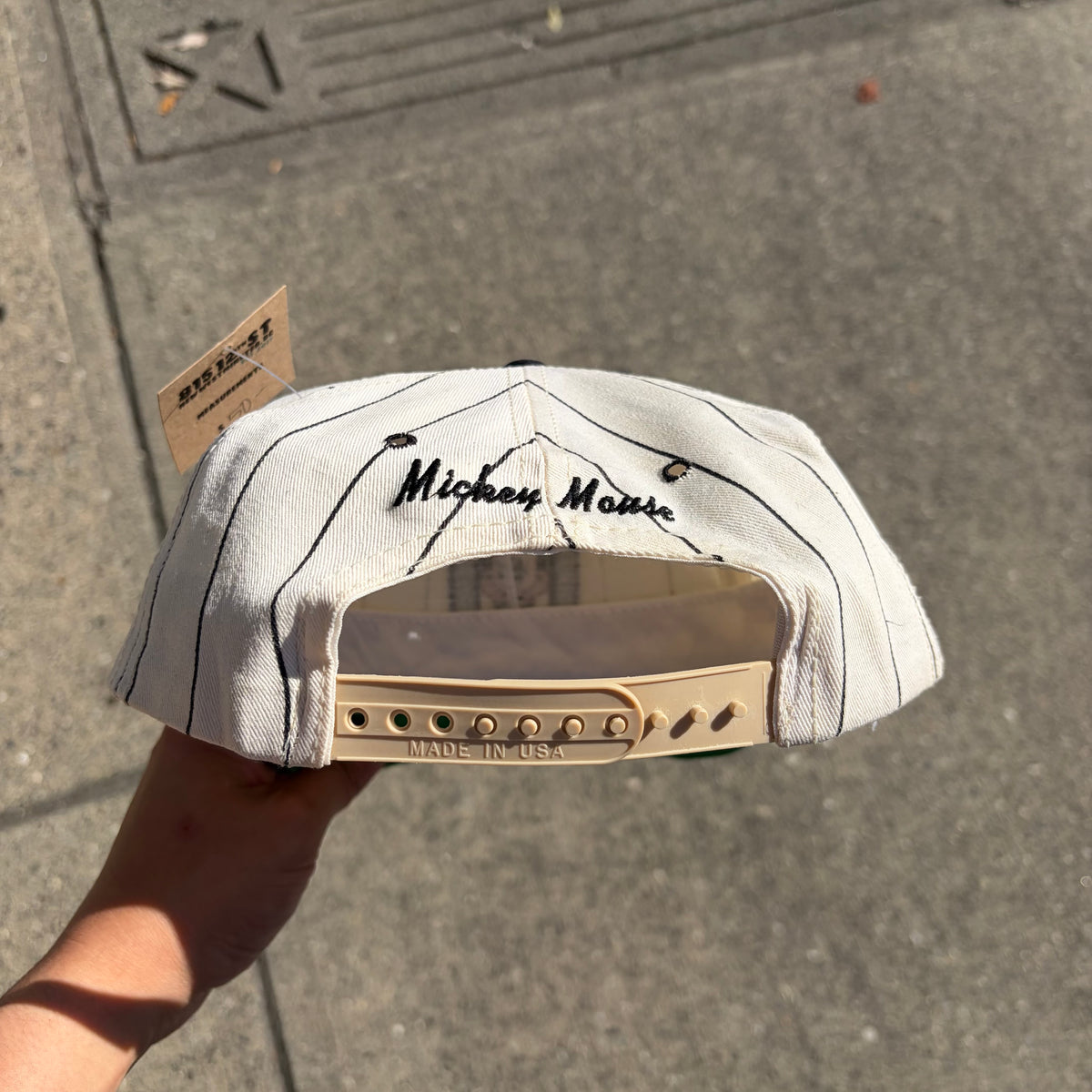 Vintage Disney Mickey Mouse Pinstripe SnapBack