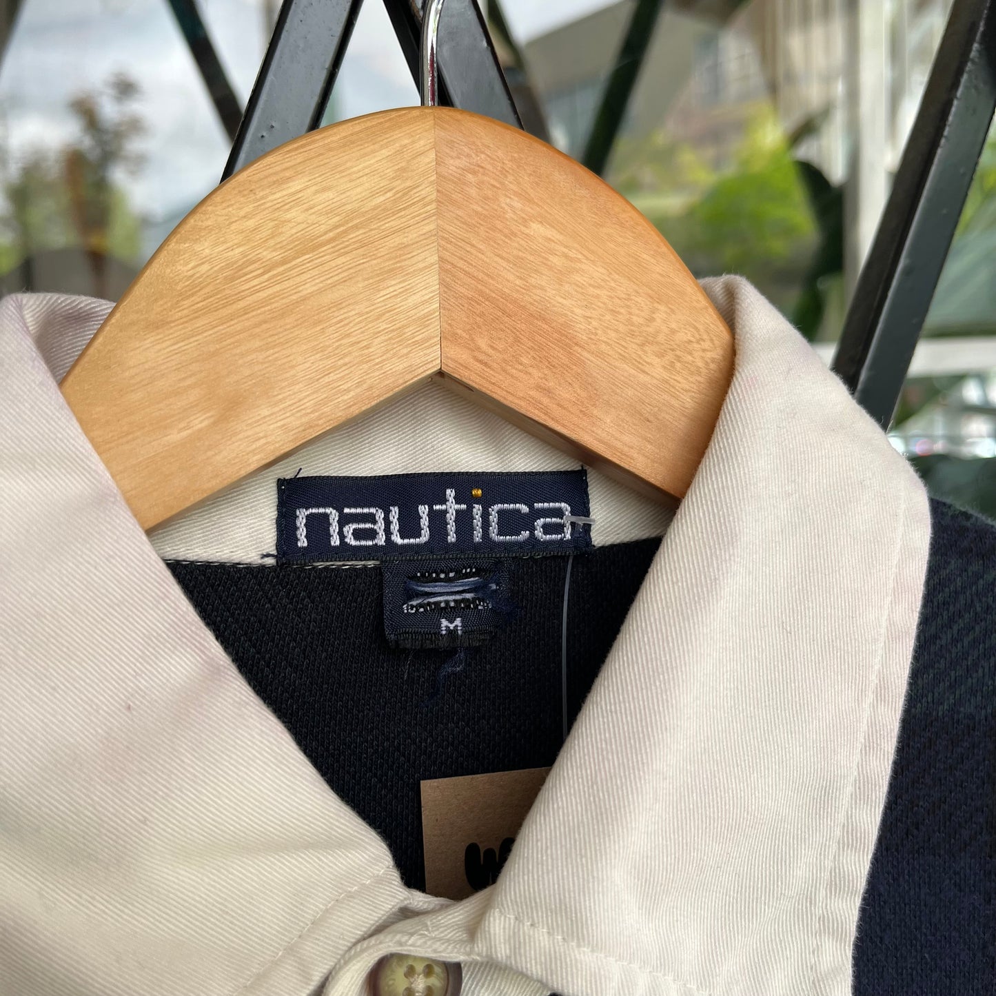 Vintage Nautical Plaid Long Sleeve Shirt - Size M