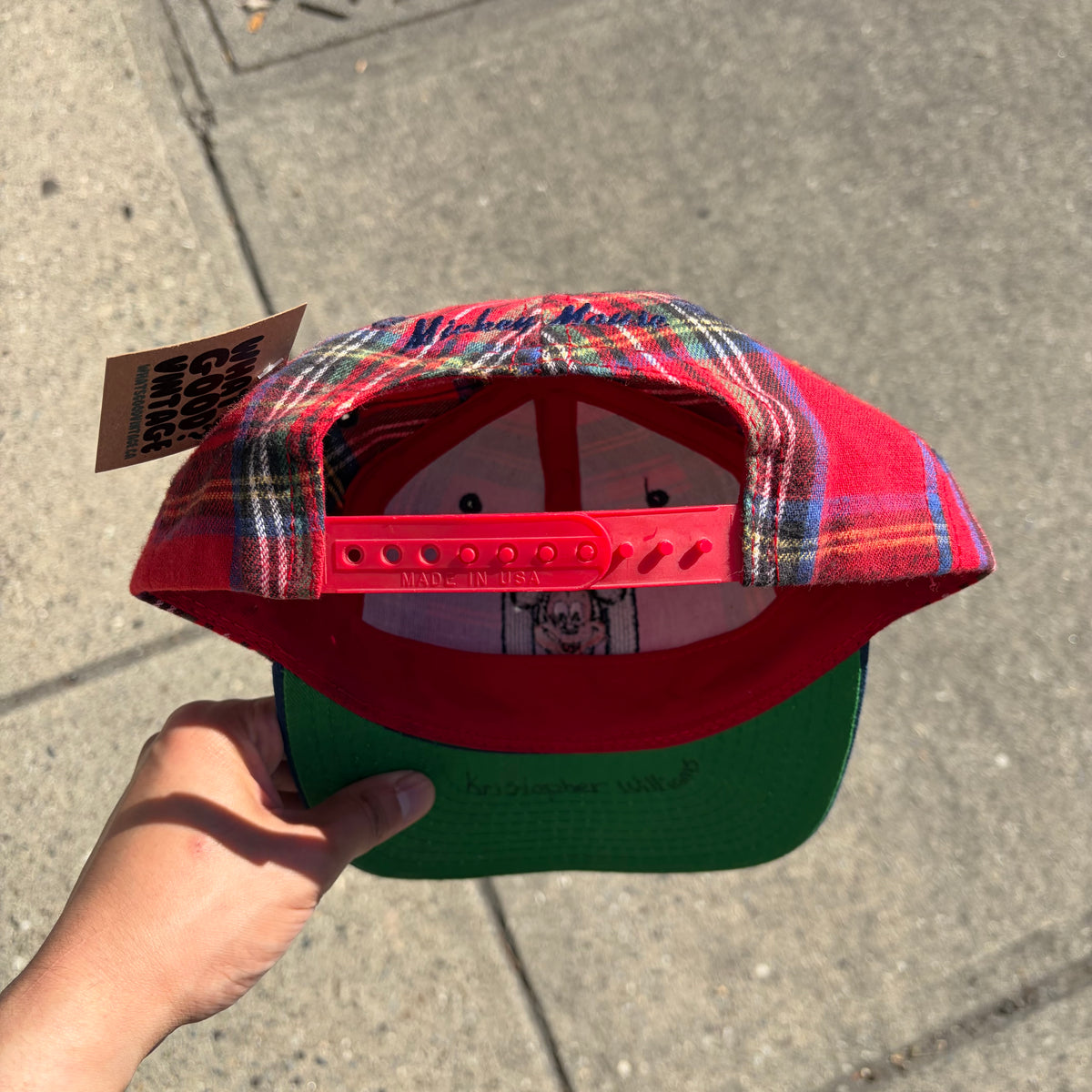 Vintage Disney Mickey Mouse Plaid SnapBack