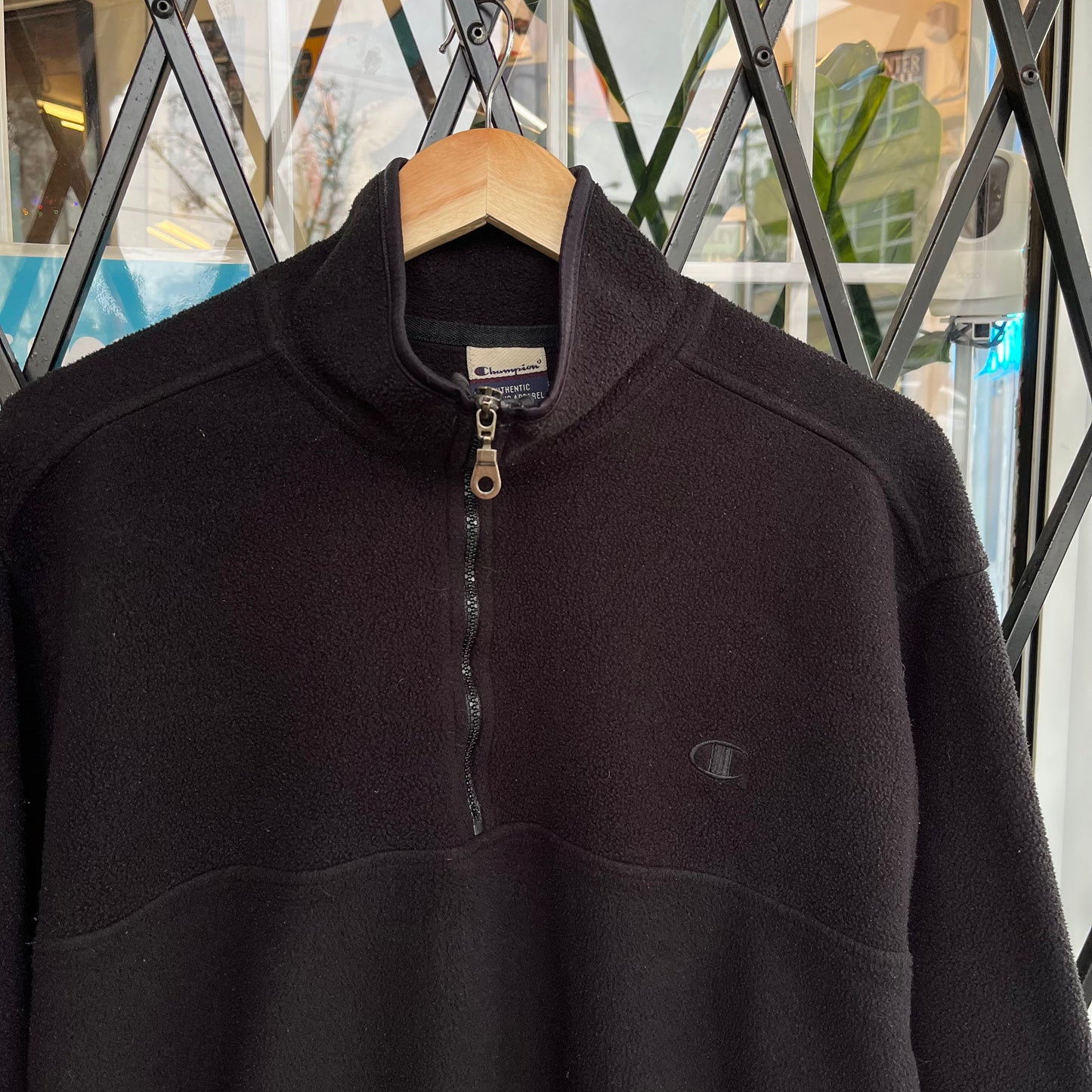 Vintage Champion Fleece Quarter Zip Sweater - Size XL