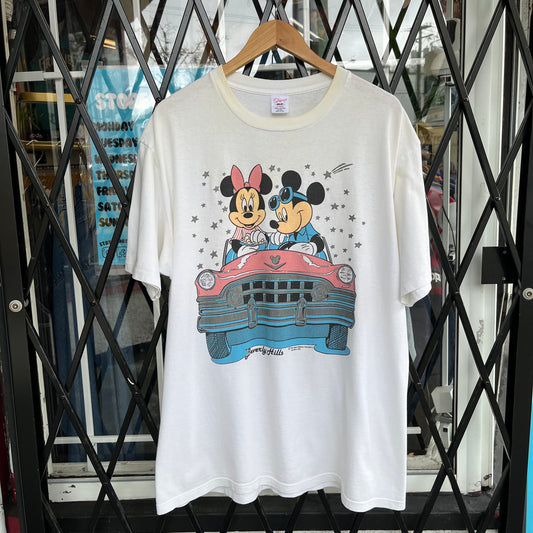 Vintage Mickey & Minnie Mouse Beverly Hills Car Tee - Size XL