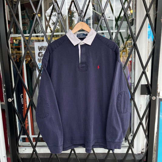 Vintage Polo Ralph Lauren Long Sleeve Rugby Shirt - Size L