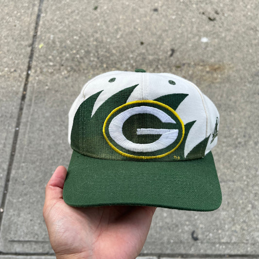Vintage Logo Athletic Green Bay Packers Sharktooth Snapback