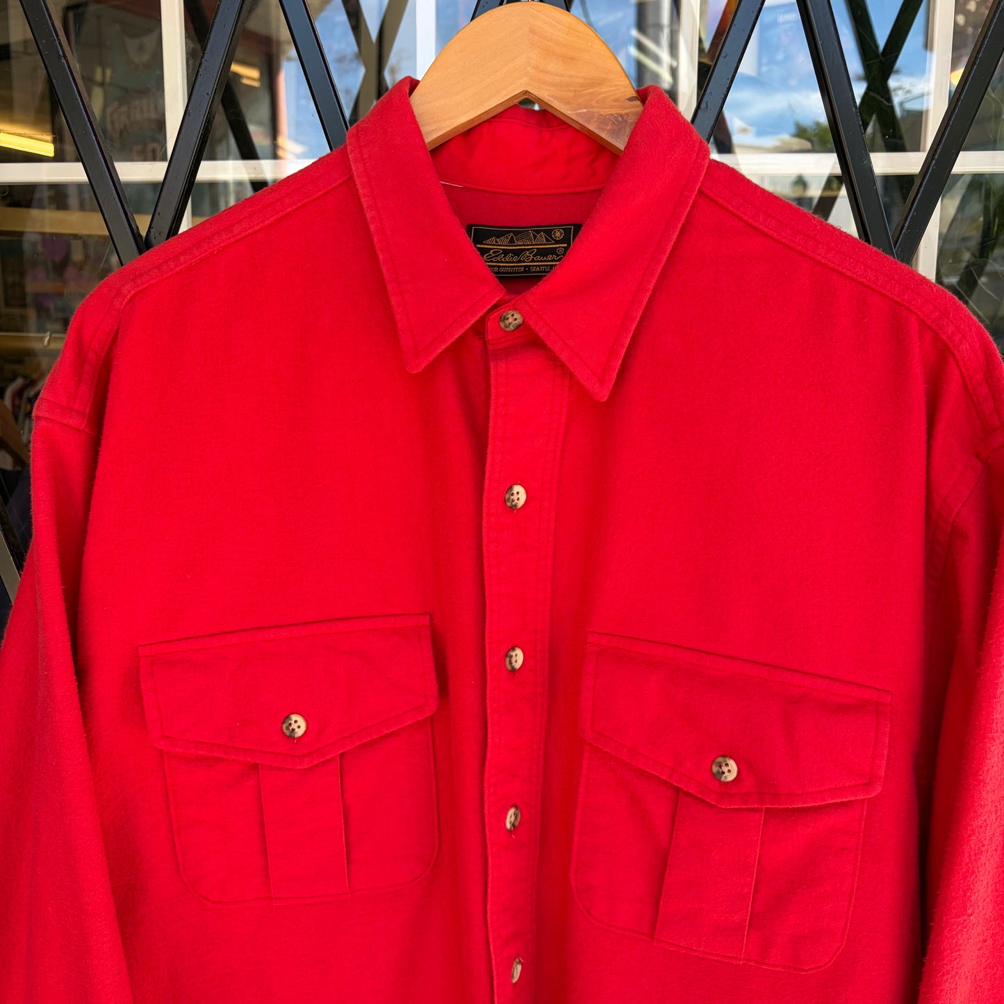 Vintage Eddie Bauer Chamois Button Up Shirt - Size XL