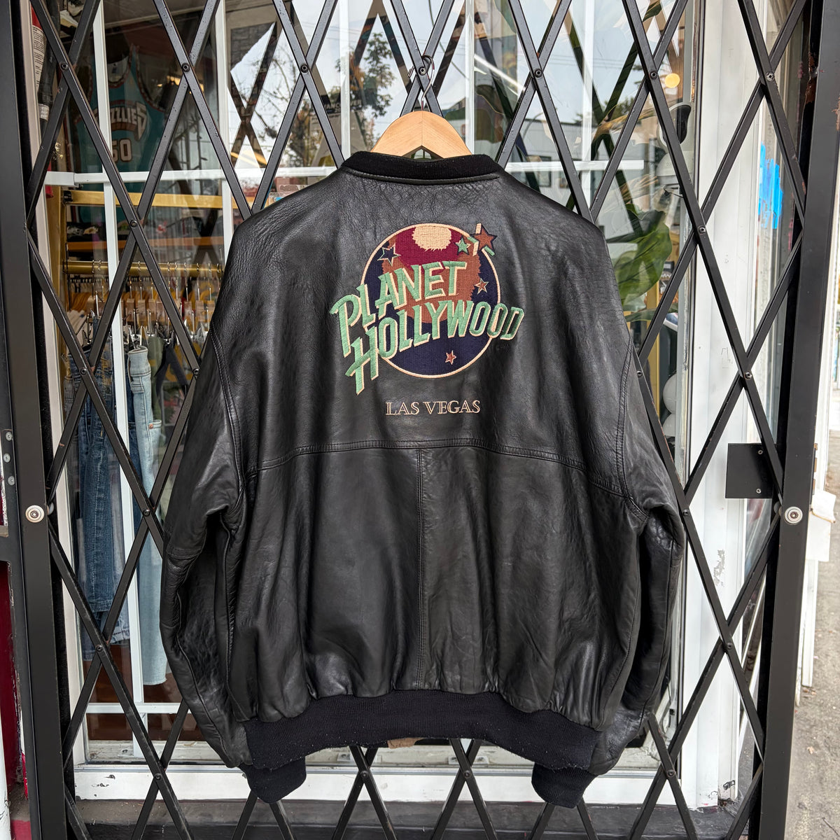Vintage Reversible Planet Hollywood Leather Jacket - Size L