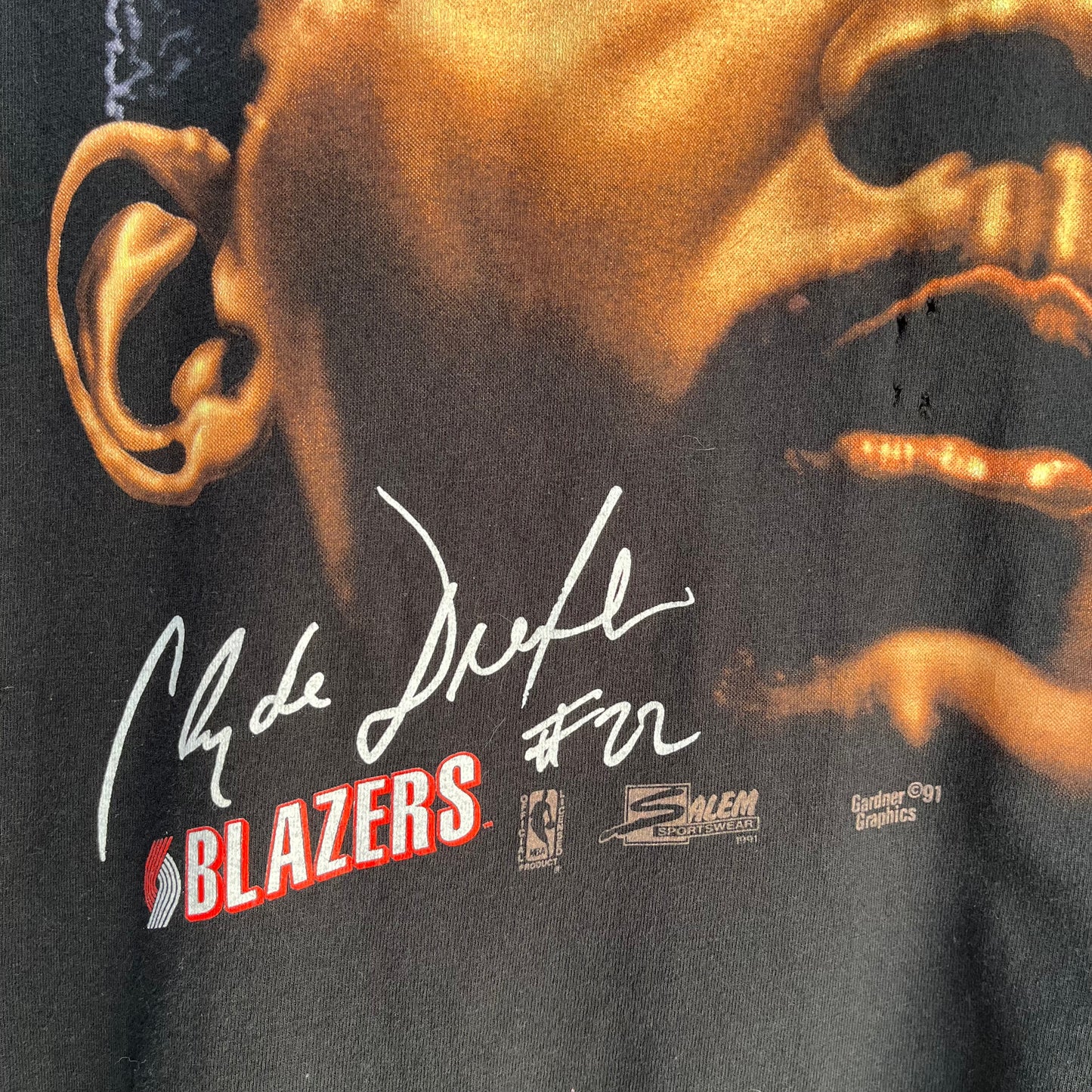 1991 Salem Big Head Clyde Drexler Tee - Size L