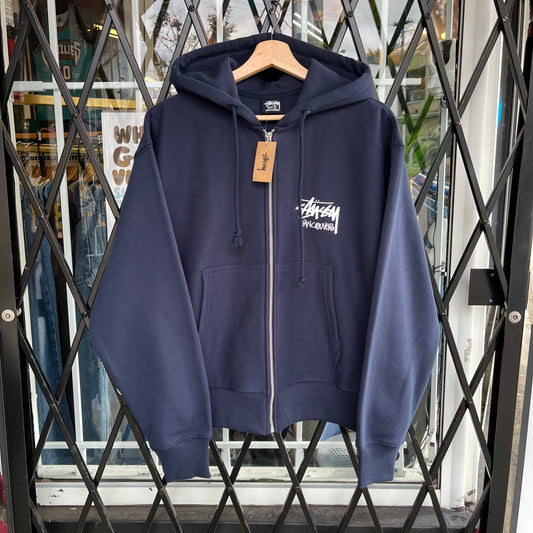 Stussy Stock Vancouver Zip Hoodie Navy - Size S