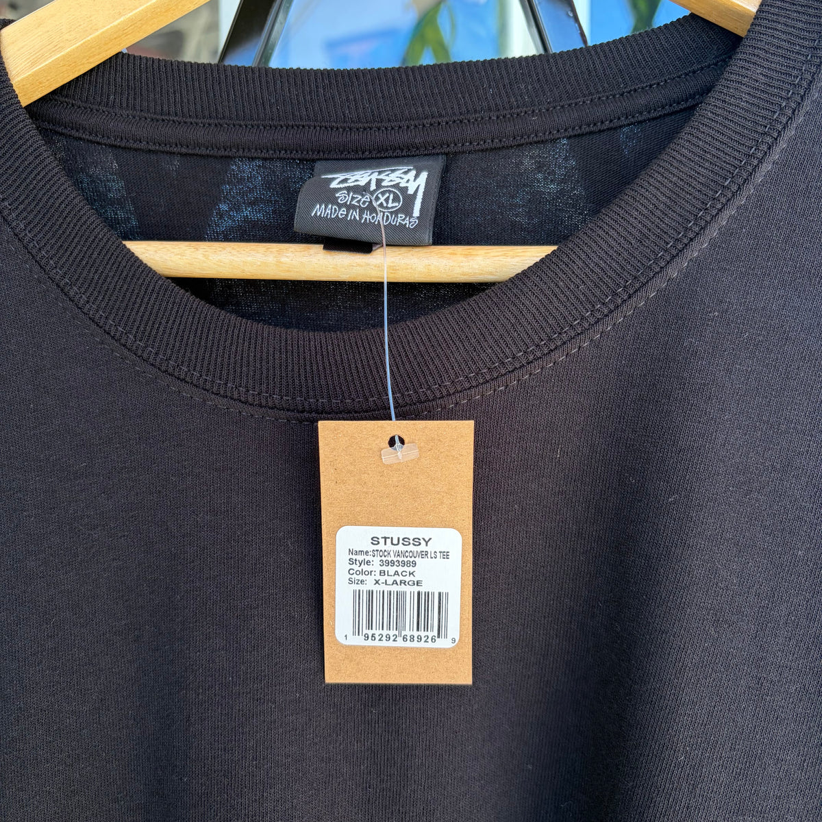 Stussy Vancouver Stock Long Sleeve Black - Size XL