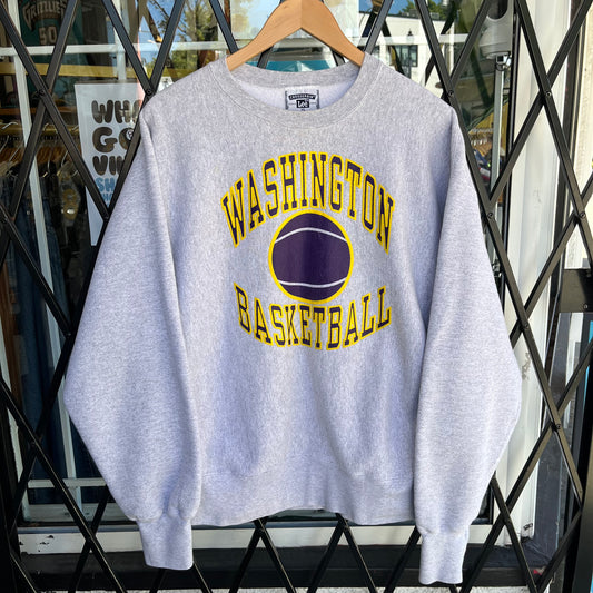 Vintage Washington University Basketball Heavyweight Crewneck - Size XL