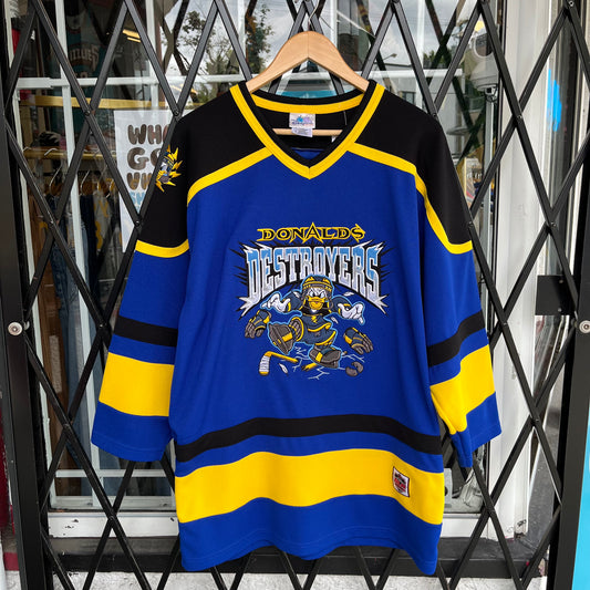 Vintage Disney Donald’s Destroyers Hockey Jersey - Size M