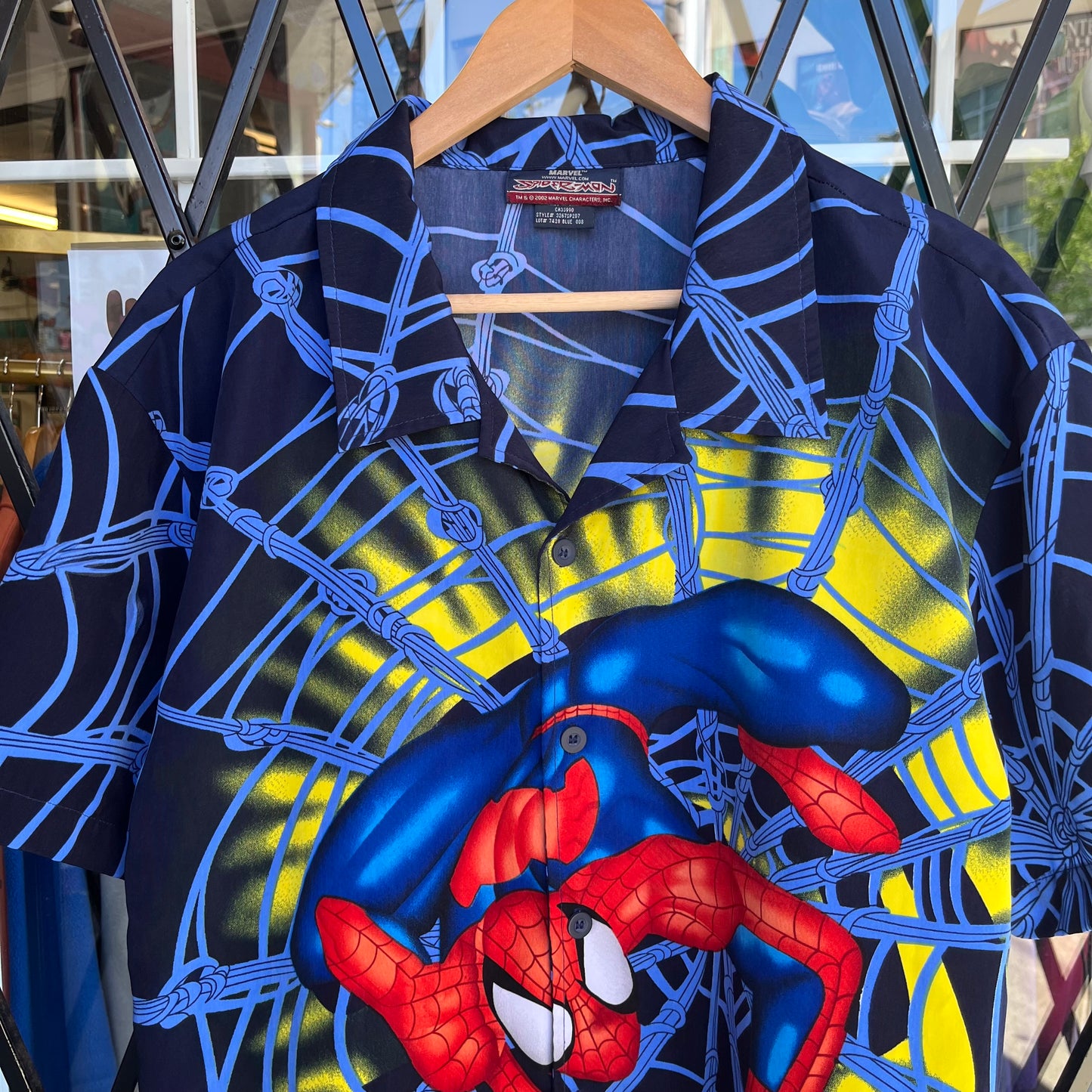2002 Spider-Man Button Up Shirt - Size S