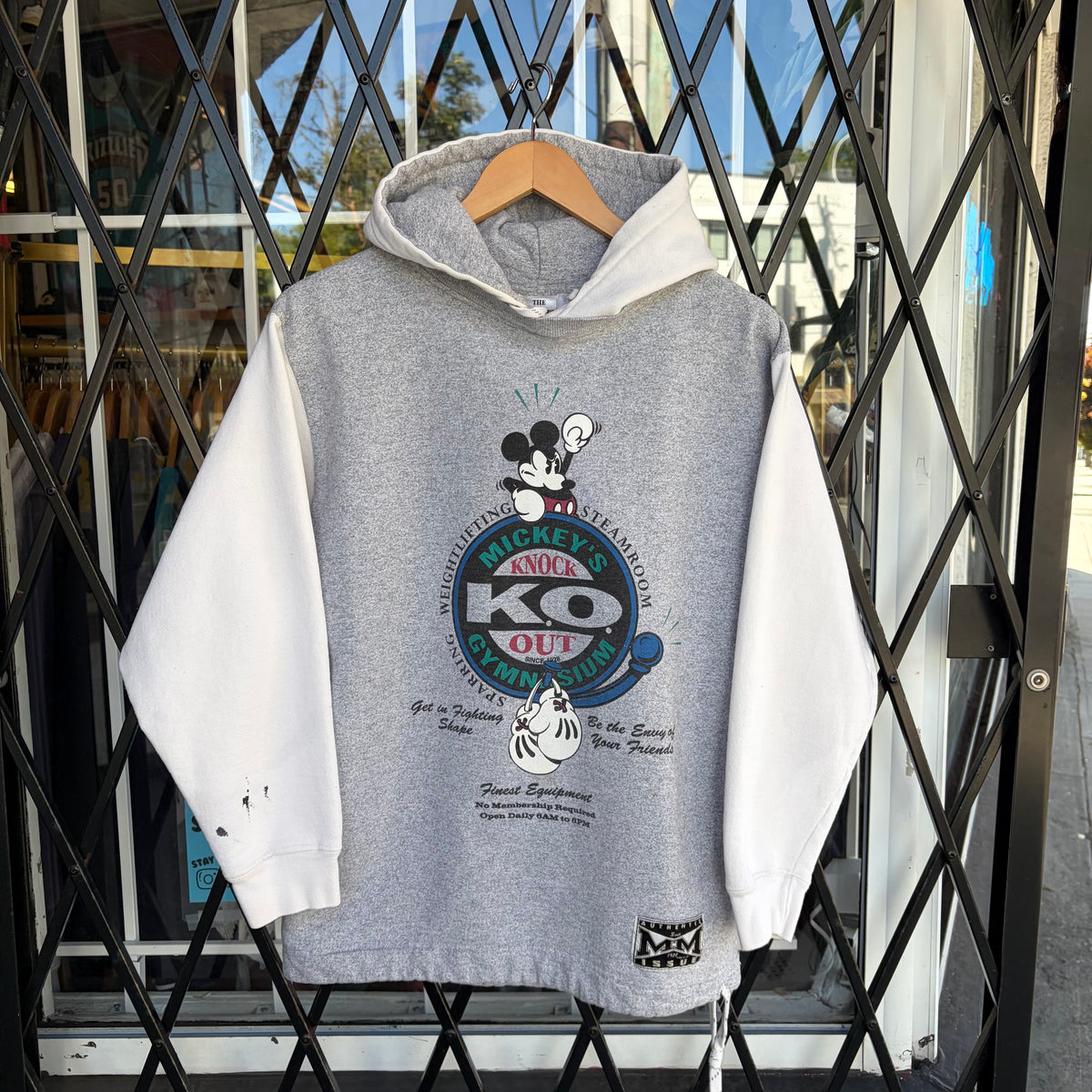 Vintage Disney Mickey Mouse Boxing Gym Heavyweight Hoodie - Size M
