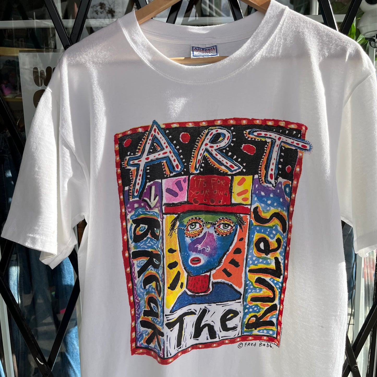 Vintage Fred Babb Break The Rules Art Tee - Size L
