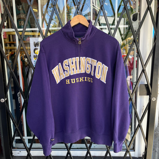 Vintage Washington Huskies Quarter Zip Sweater - Size L