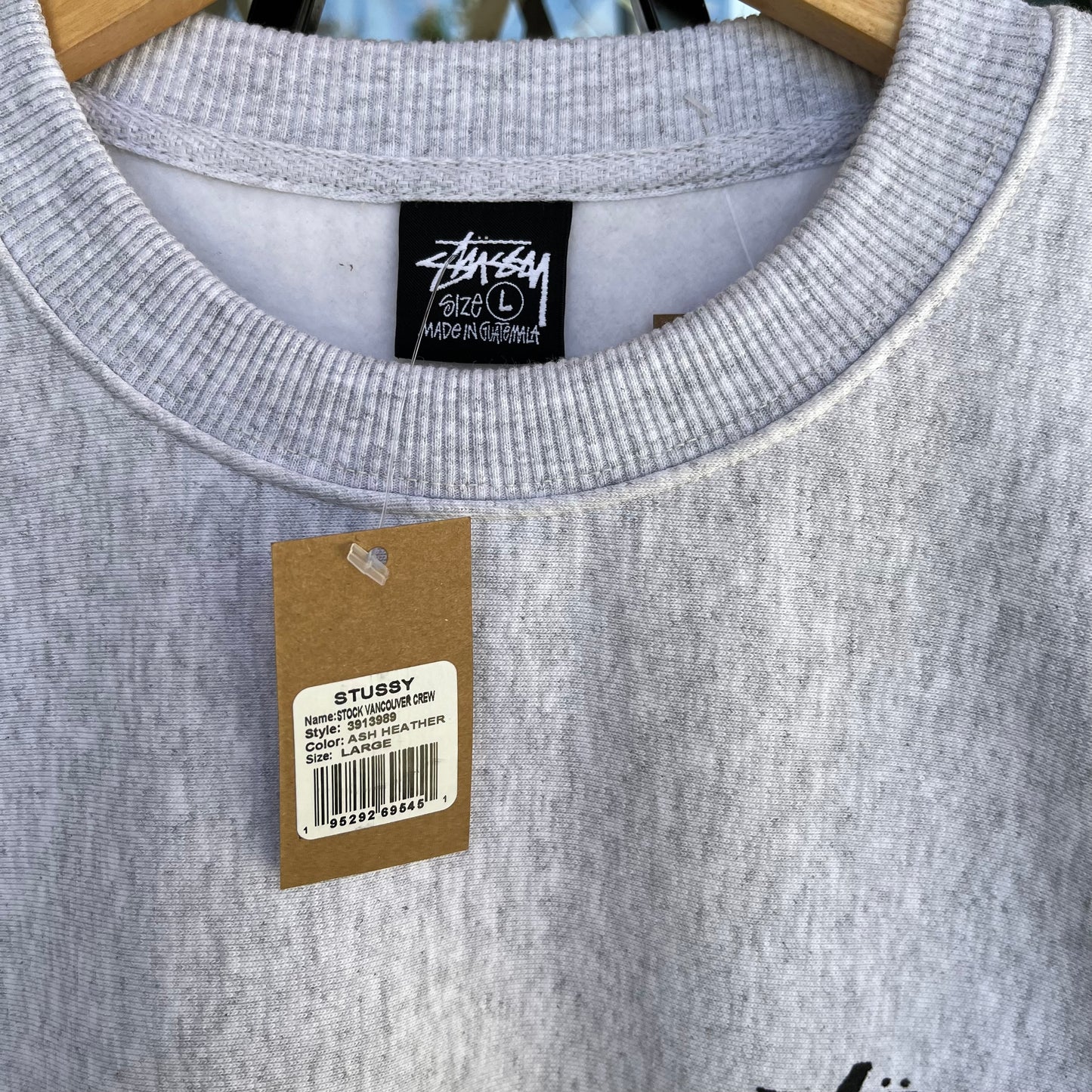 Stussy Vancouver Stock Crewneck Ash Heather - Size L