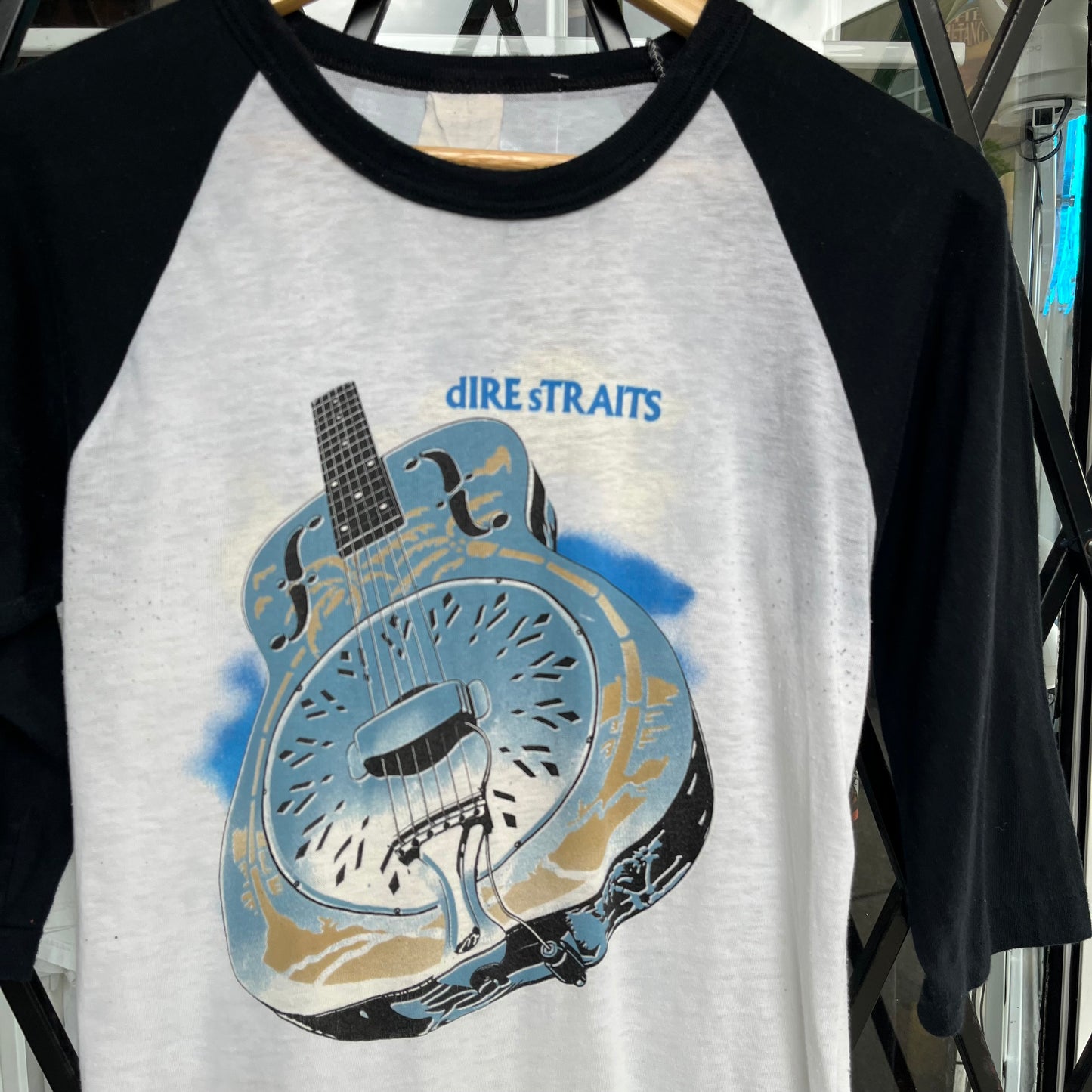 1985 Dire Straits Brother In Arms Tour Raglan Shirt - Size M