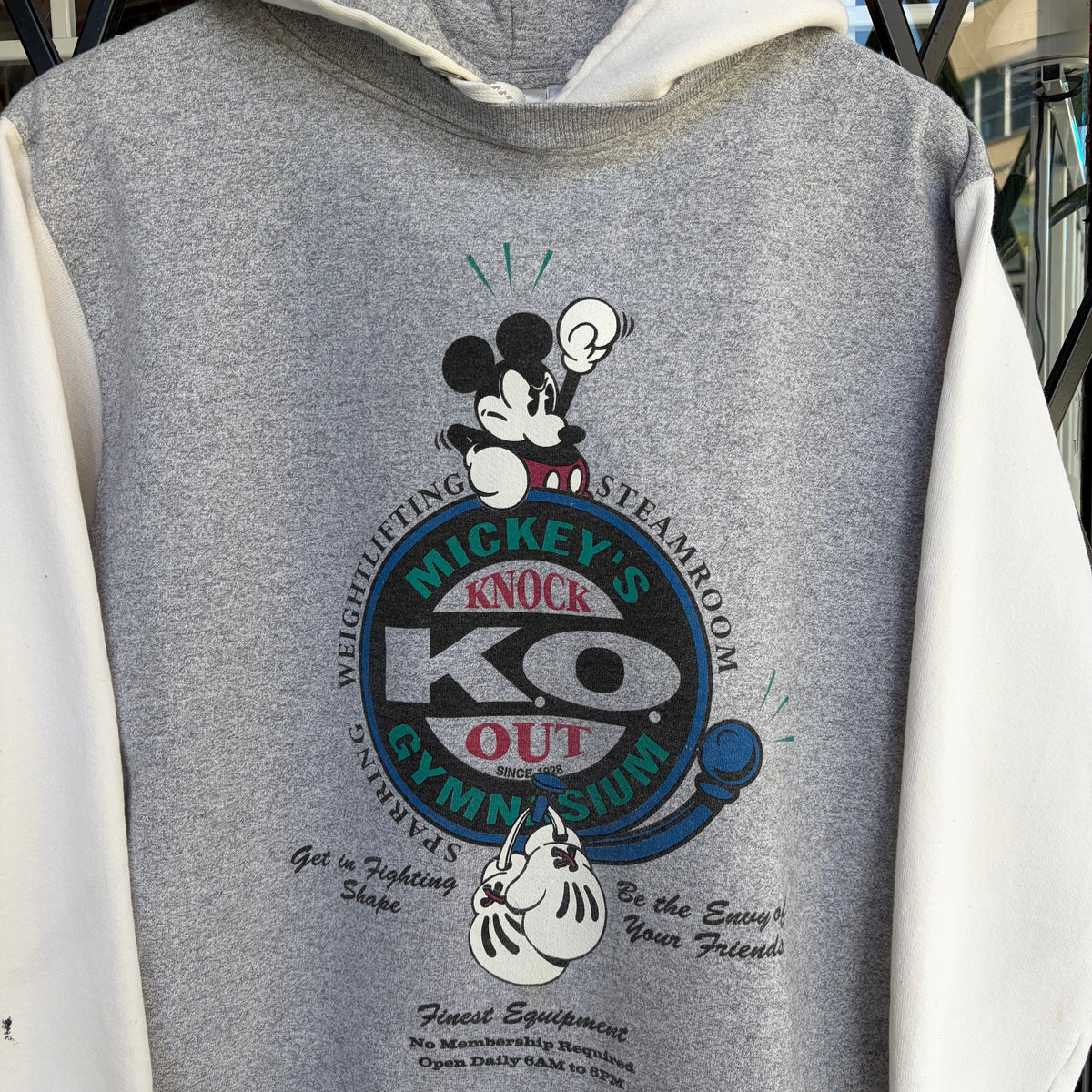 Vintage Disney Mickey Mouse Boxing Gym Heavyweight Hoodie - Size M