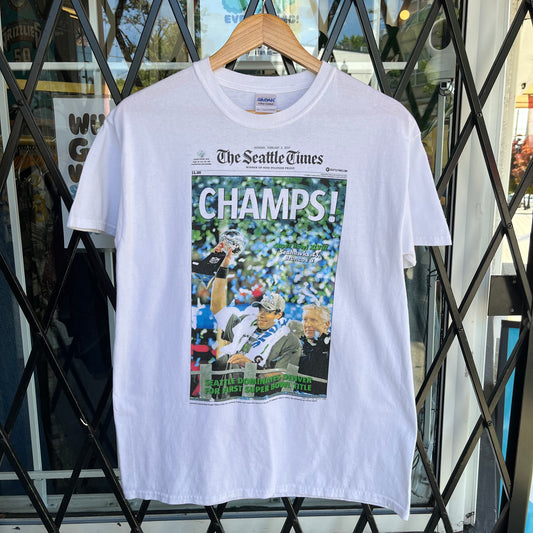 2014 Front Page Seahawks Super Bowl Champs Tee - Size M