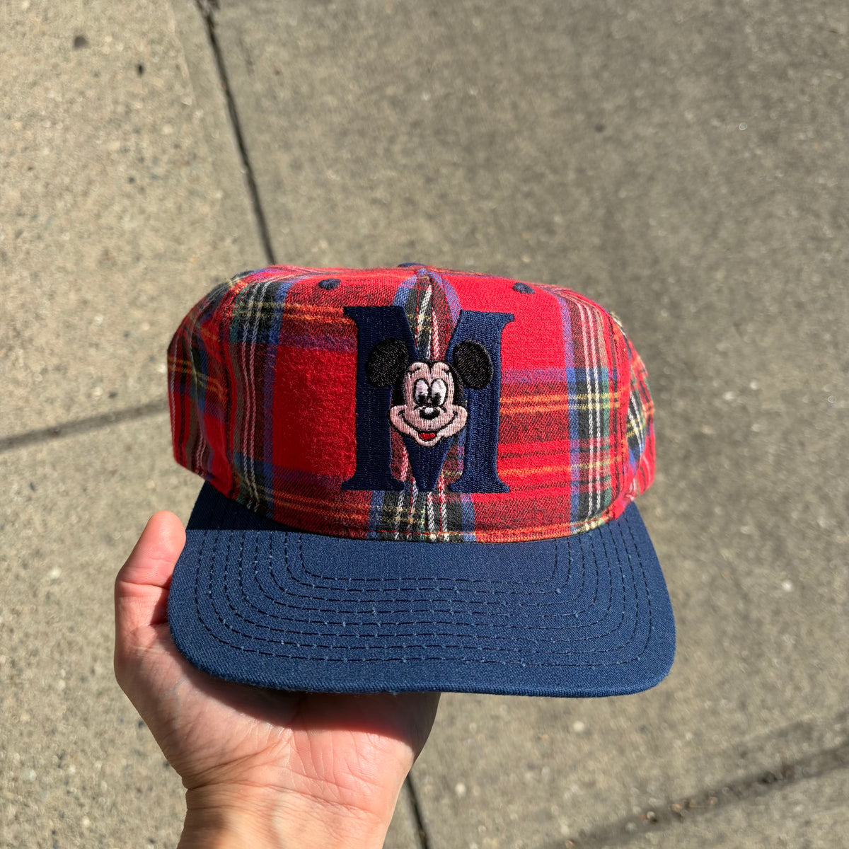 Vintage Disney Mickey Mouse Plaid SnapBack