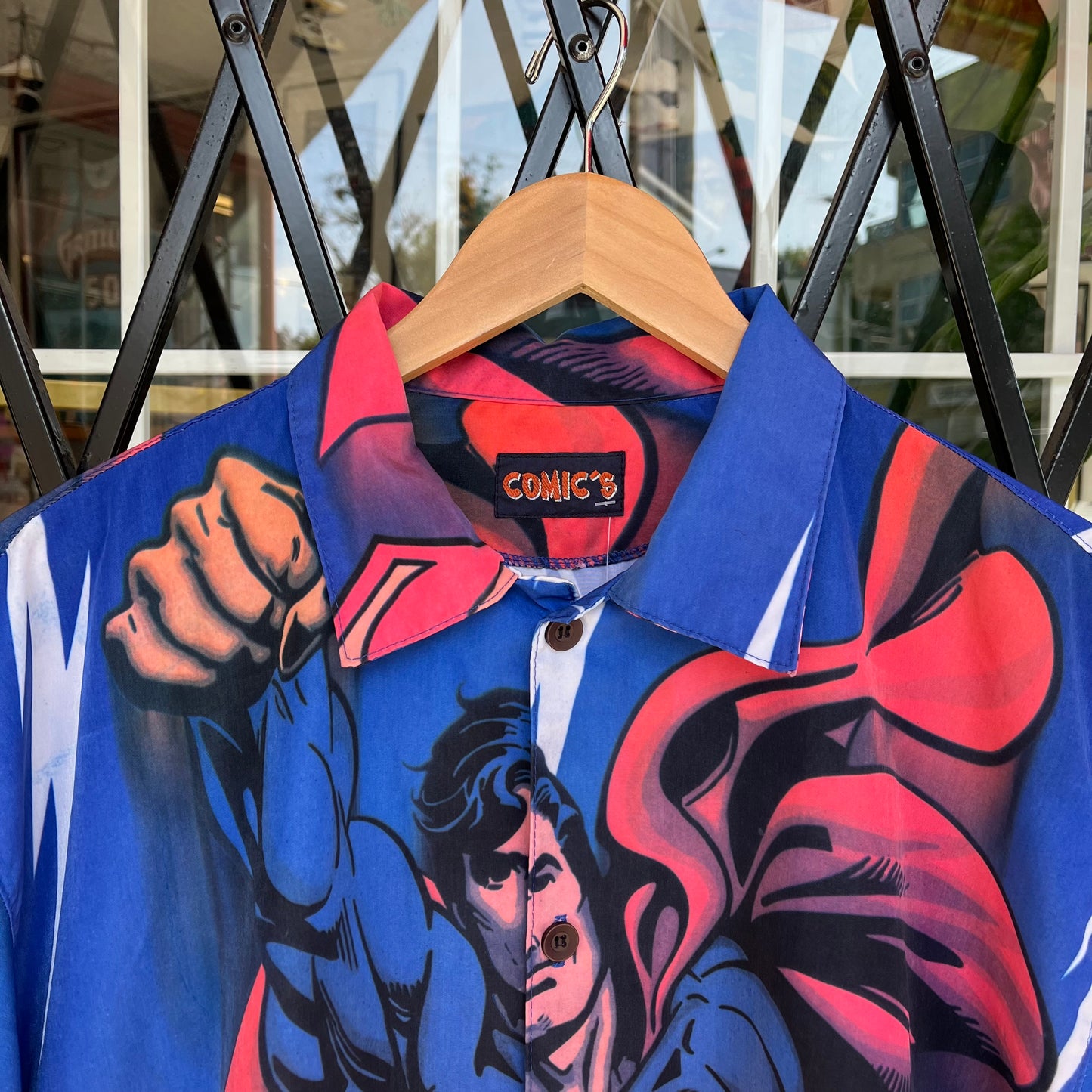 Vintage Y2K Superman Button Up Shirt - Size M